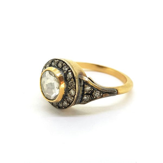 Antique Rose Cut Diamond Cluster Ring