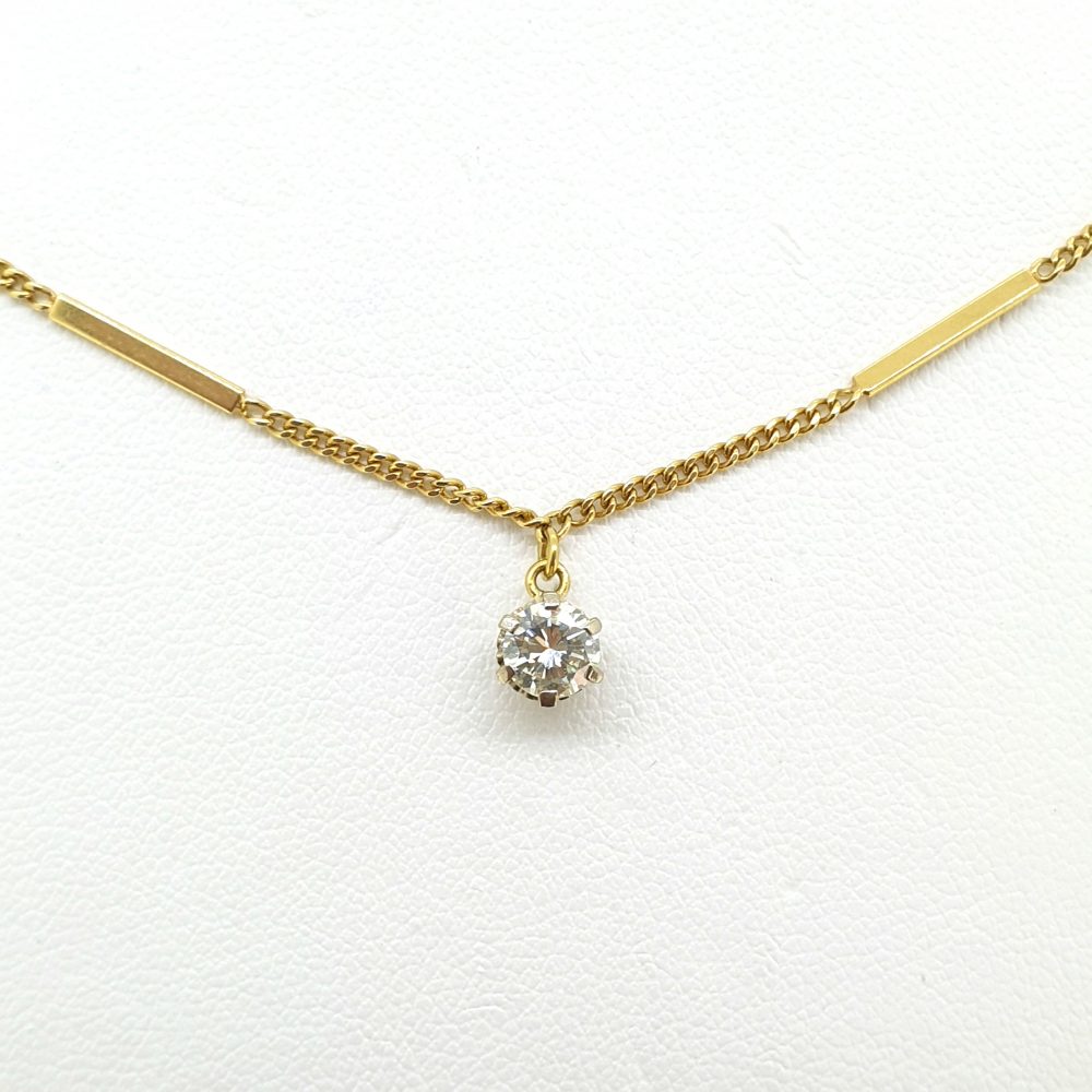 Diamond Solitaire Pendant with Chain
