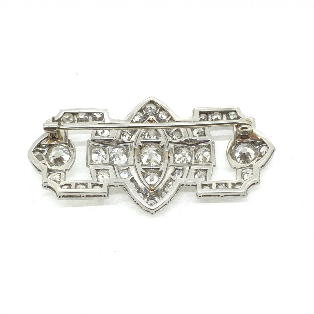 Old Cut 4ct Diamond Brooch Platinum