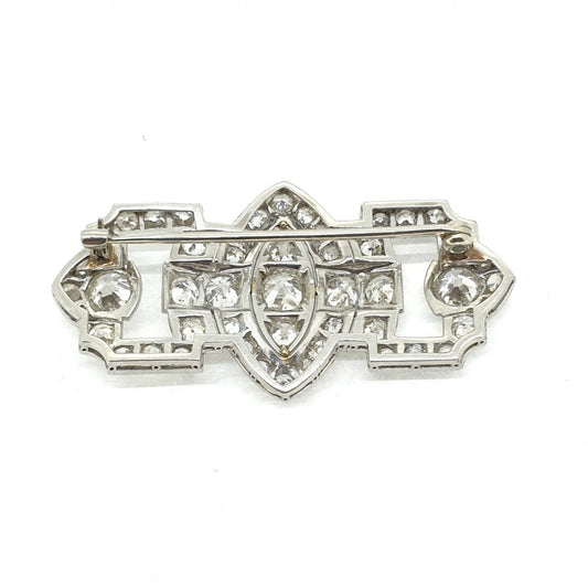 Old Cut 4ct Diamond Brooch Platinum