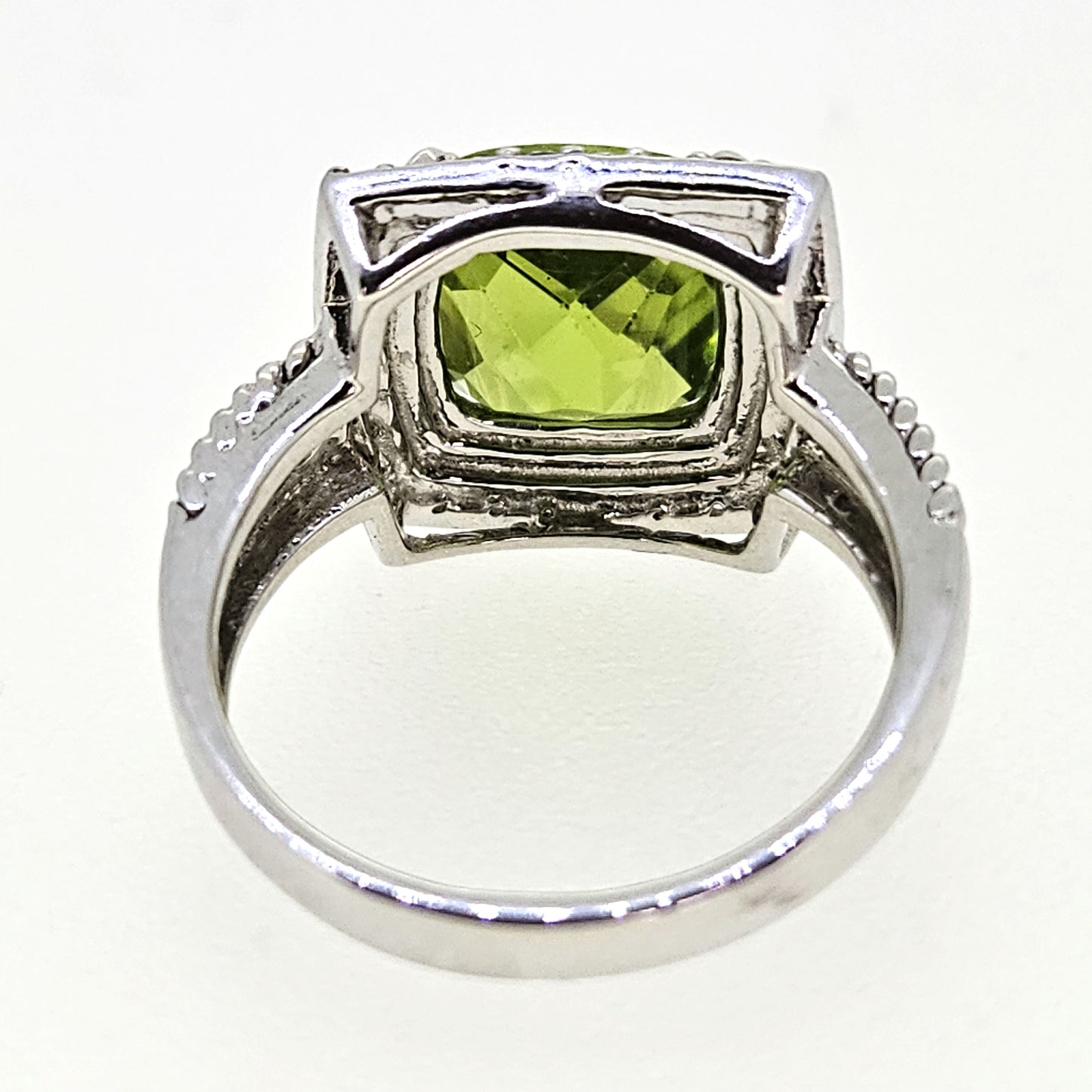 4.21ct Peridot and Diamond Cluster Dress Ring