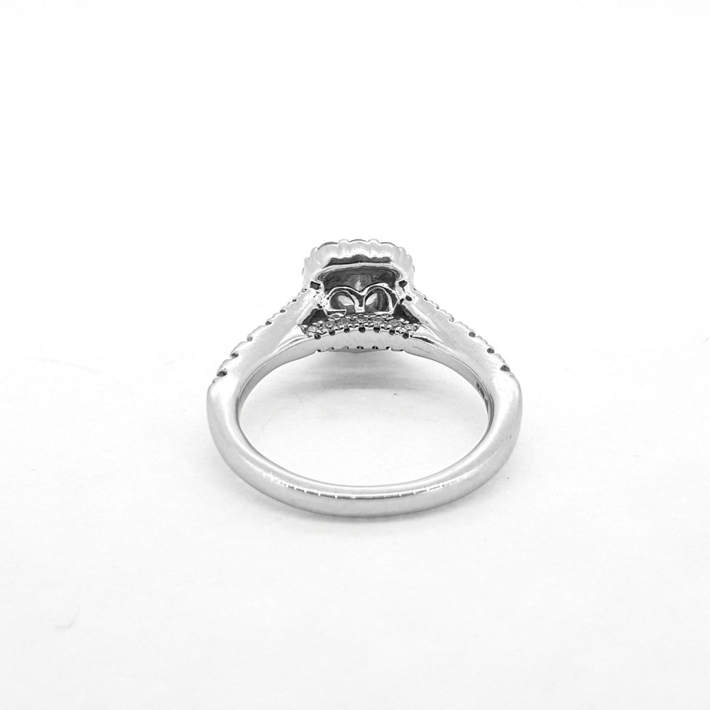 Diamond Halo Cluster Engagement Ring in Platinum, 0.85 carats