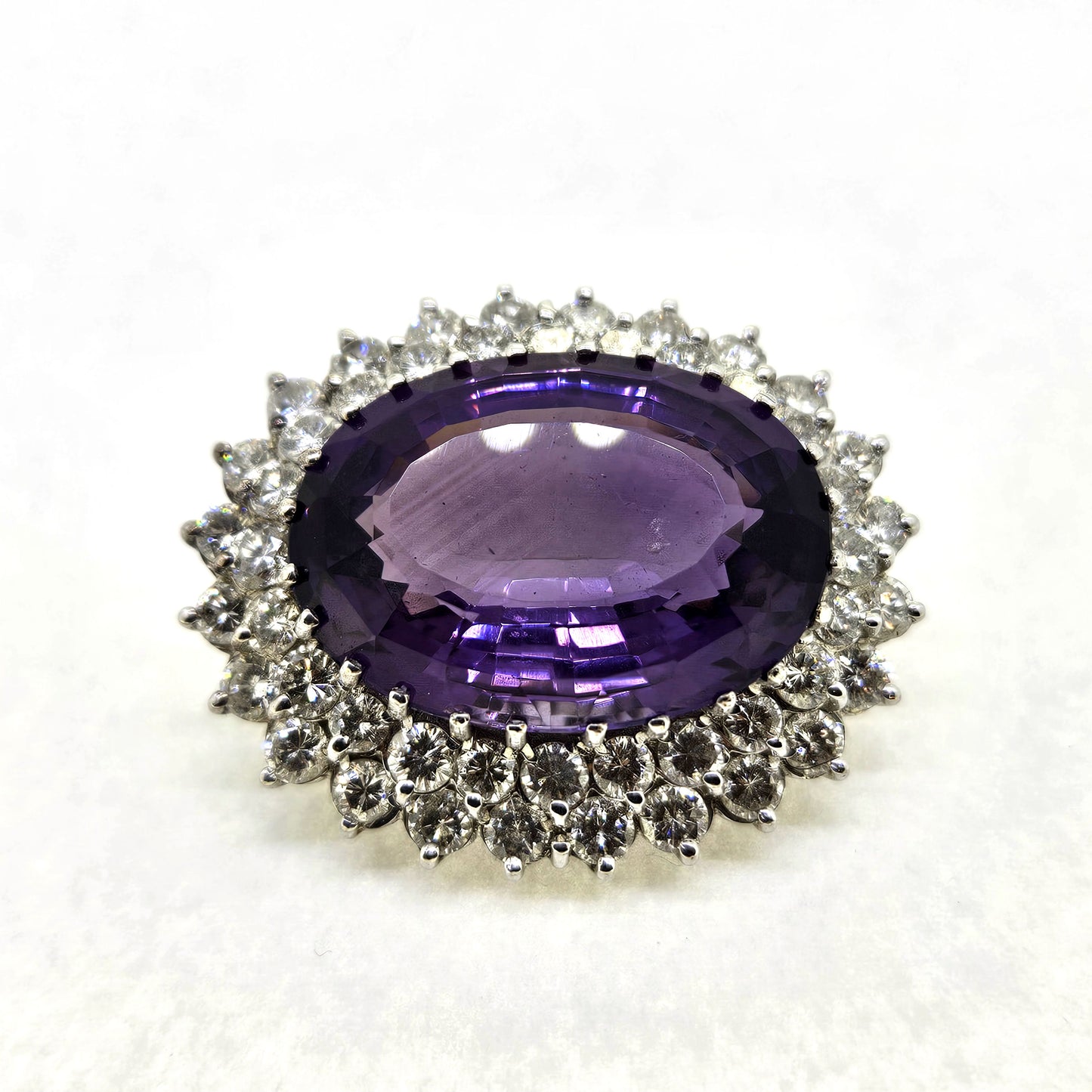 Amethyst and Diamond Brooch