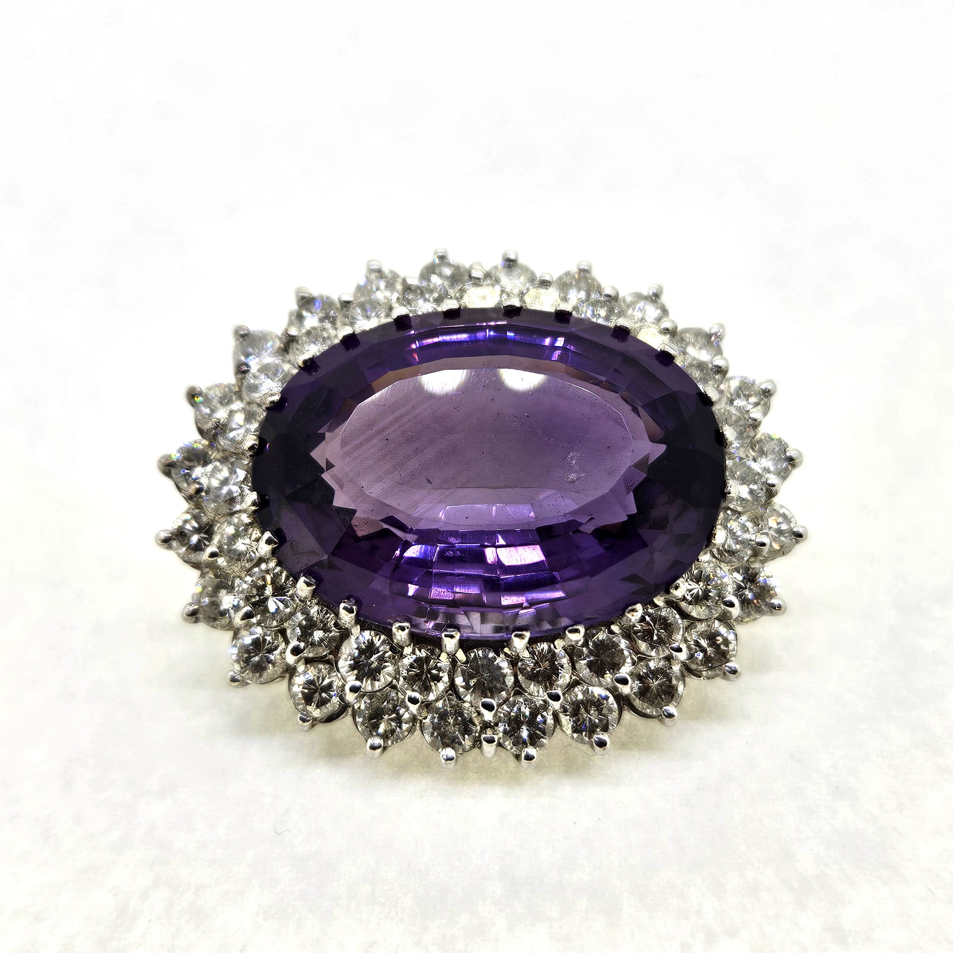 Amethyst and Diamond Brooch
