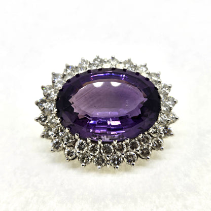 Amethyst and Diamond Brooch
