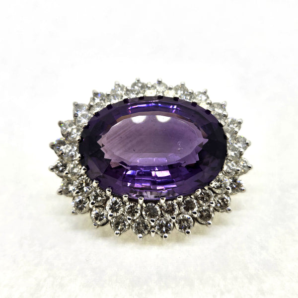 Amethyst and Diamond Brooch