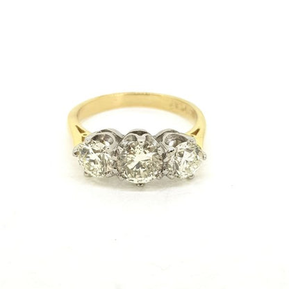 Classic Diamond Three Stone Ring, 1.80 carats