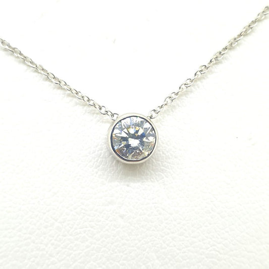 Single Stone 0.51ct Diamond Solitaire Pendant with Chain 18ct White Gold