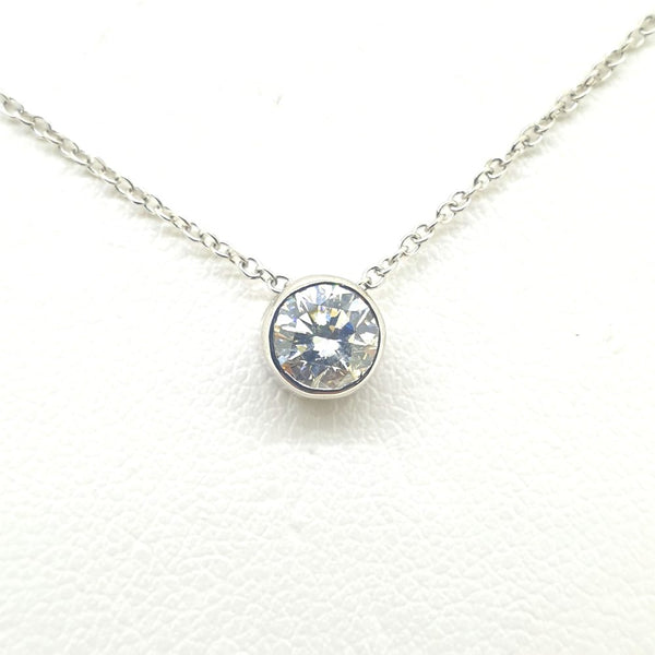 Single Stone 0.51ct Diamond Solitaire Pendant with Chain 18ct White Gold