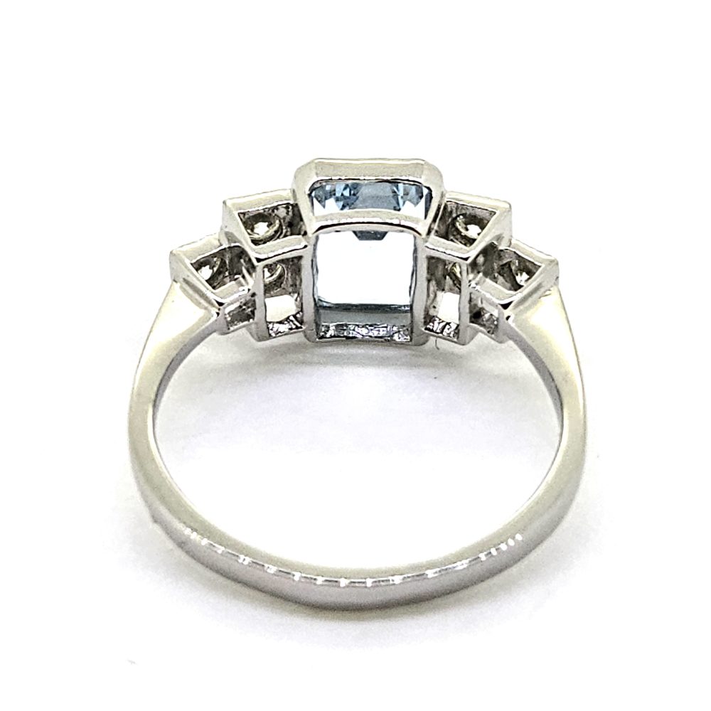 1.50ct Aquamarine and Diamond Engagement Ring in Platinum