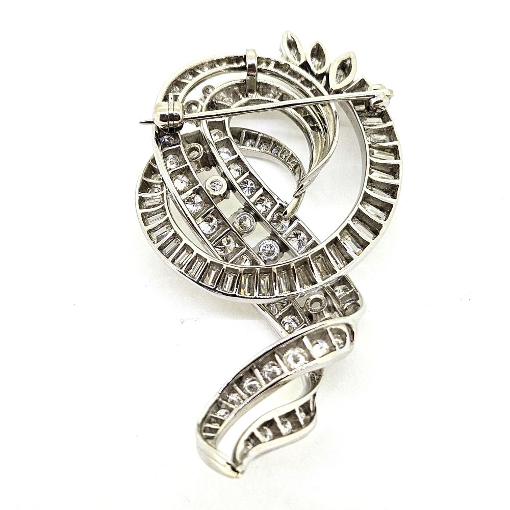 Vintage 5ct Diamond Spray Pendant Brooch