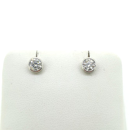 Single Stone 0.65ct Diamond Solitaire Stud Earrings in 18ct White Gold