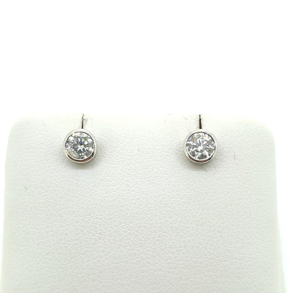 Single Stone 0.65ct Diamond Solitaire Stud Earrings in 18ct White Gold
