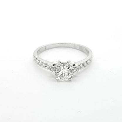 0.68ct Diamond Engagement Ring with Diamond Shoulders 18ct White Gold