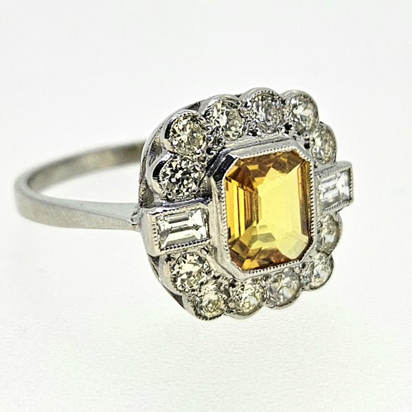 Sapphire and Diamond Cluster Ring D.80 Ys1.35