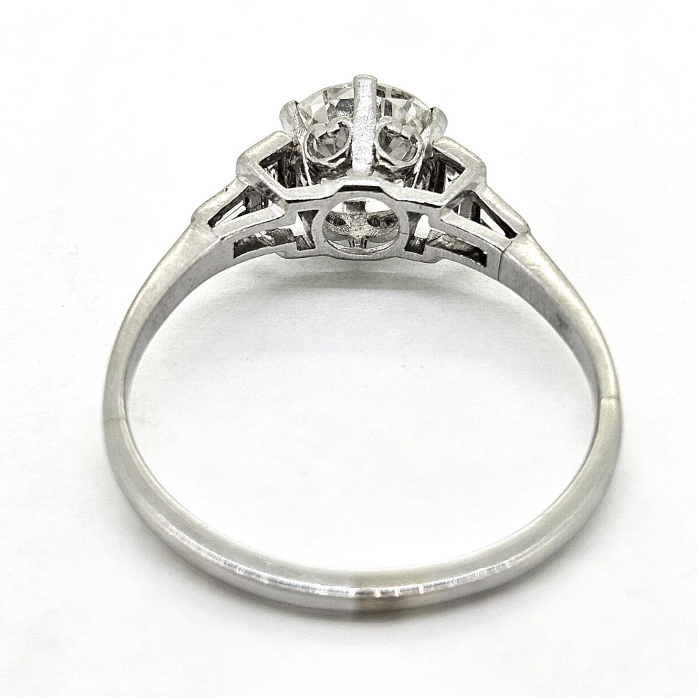 1.50ct Diamond Solitaire Engagement Ring with Baguette Shoulders