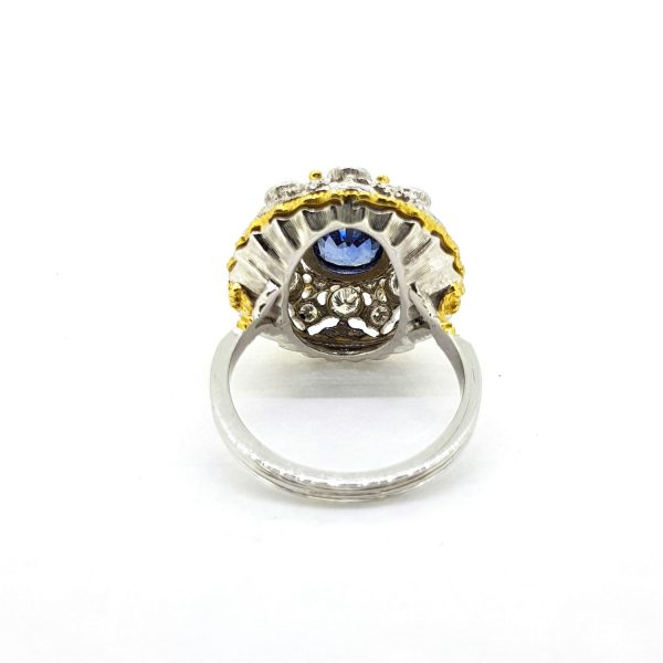 5.20ct Sapphire and Diamond Cluster Dome Dress Ring