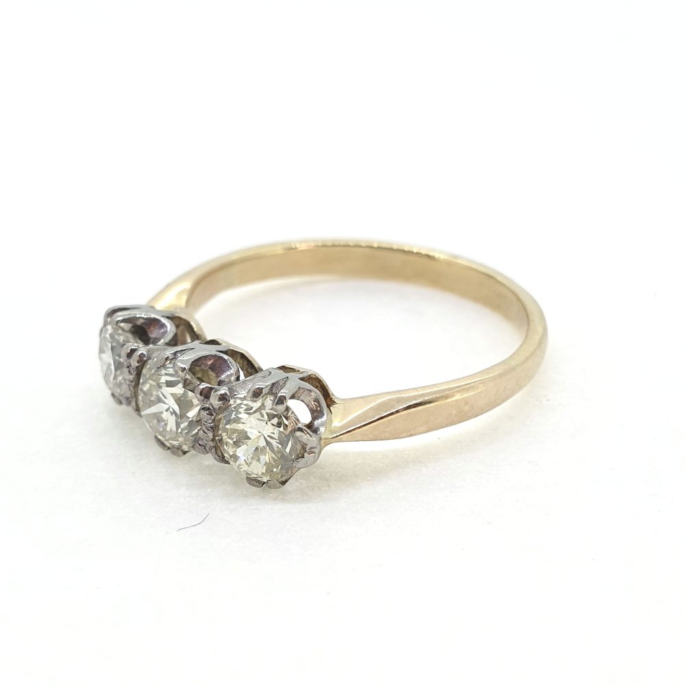 0.60ct Diamond Three Stone Engagement Ring in 18ct Yellow Gold