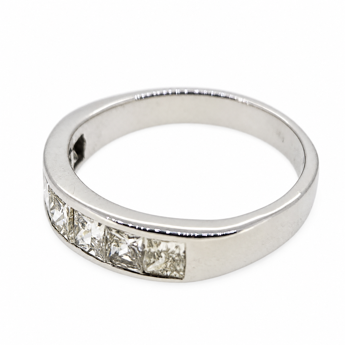 1.19cts Princess Cut Diamond Half Eternity Band Ring in 18ct White Gold