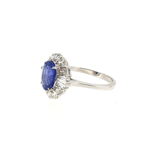 3.37ct Sapphire and Diamond Cluster Dress Ring
