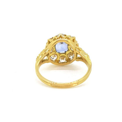 1.60ct Sapphire and Diamond Cluster Ring in 18ct Yellow Gold