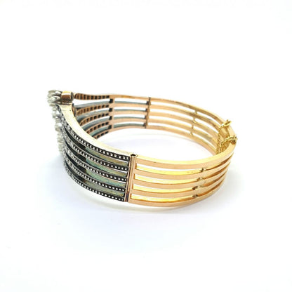 Antique French Old Cut Diamond Bangle Bracelet