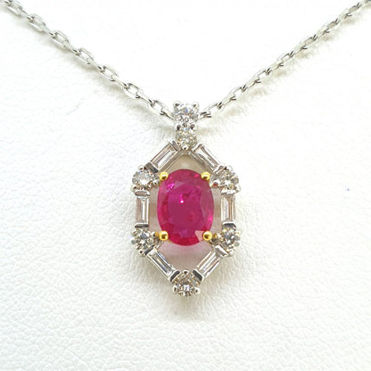 Modern 0.75ct Ruby and Diamond Cluster Pendant