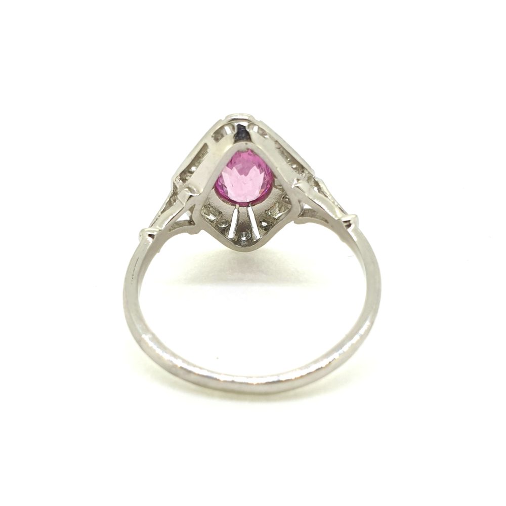 0.95ct Pink Sapphire and Diamond Cluster Dress Ring