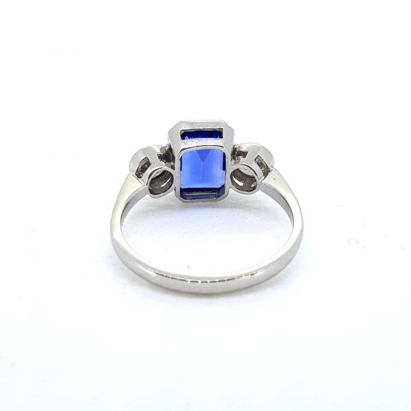 2.20ct Tanzanite and Diamond Trilogy Ring