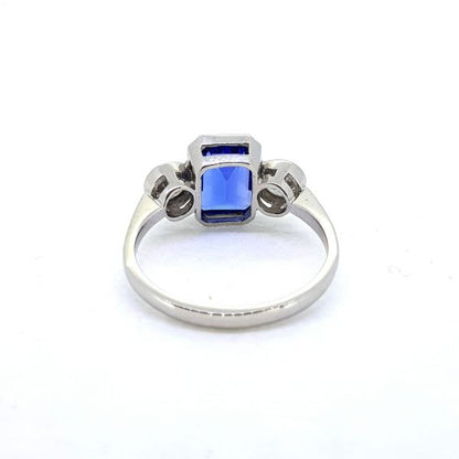 2.20ct Tanzanite and Diamond Trilogy Ring