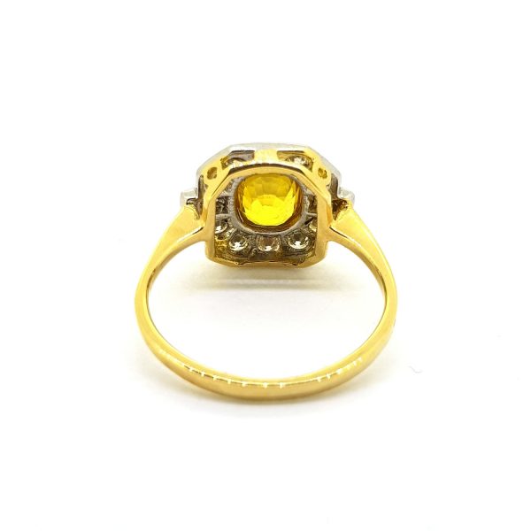 1.50ct Yellow Sapphire and Diamond Cluster Ring