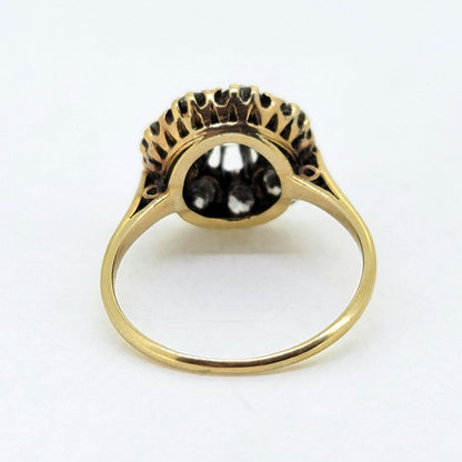 Victorian Antique Old Cut Diamond Cluster Engagement Ring