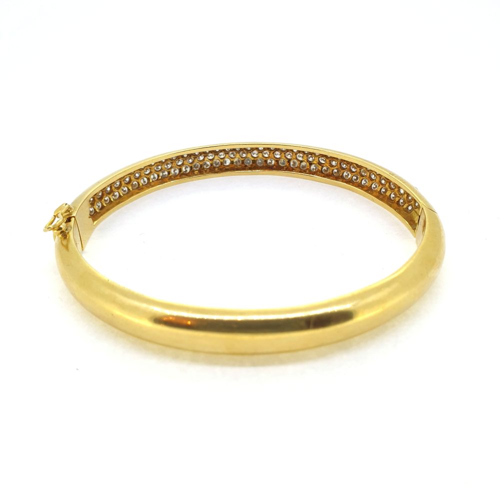 2.50ct Diamond Set Gold Bangle Bracelet