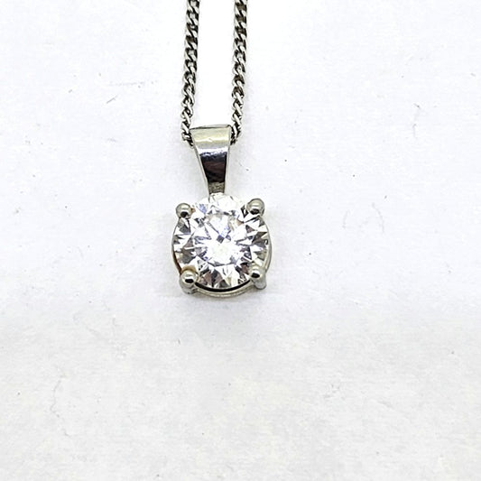 1ct Diamond Single Stone Solitaire Pendant in Platinum