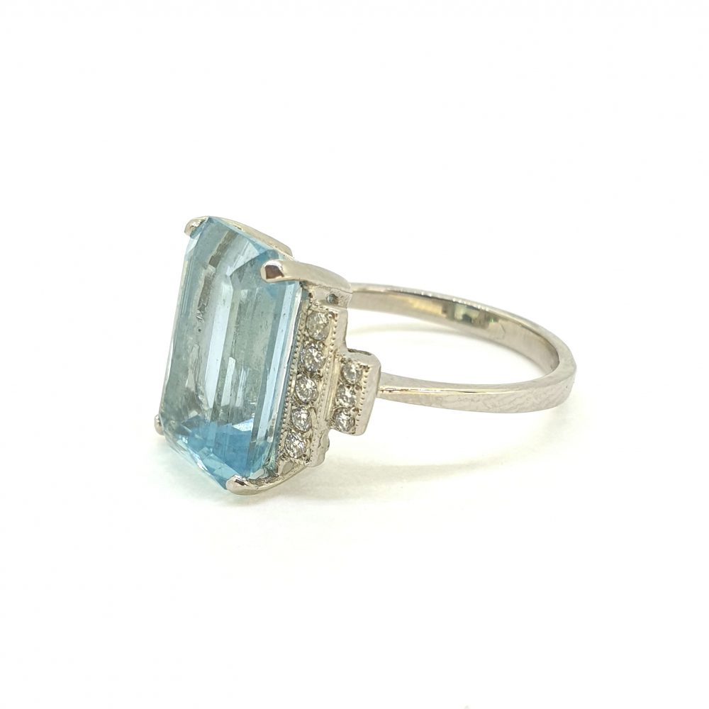 6.20ct Aquamarine and Diamond Cocktail Ring