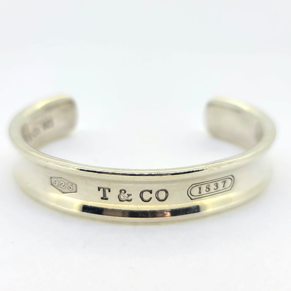Vintage Tiffany and Co 1837 Collection Silver Cuff Bangle Bracelet