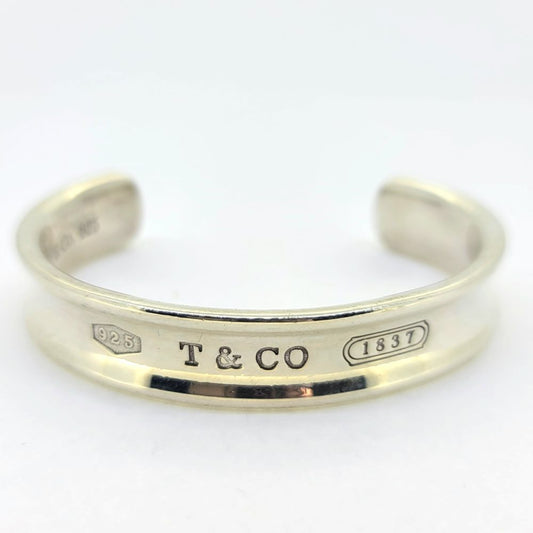 Vintage Tiffany and Co 1837 Collection Silver Cuff Bangle Bracelet