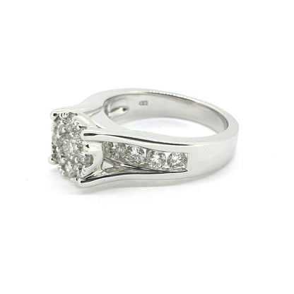 1.50ct Illusion Set Diamond Cluster Engagement Ring