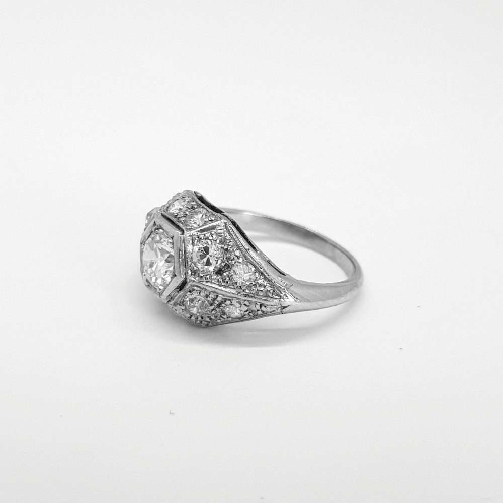 Art Deco Style Diamond Cluster Ring