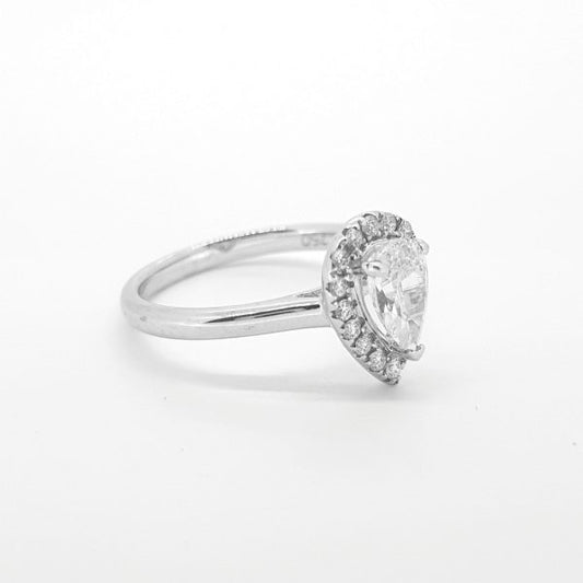 Teardrop Diamond Halo Ring