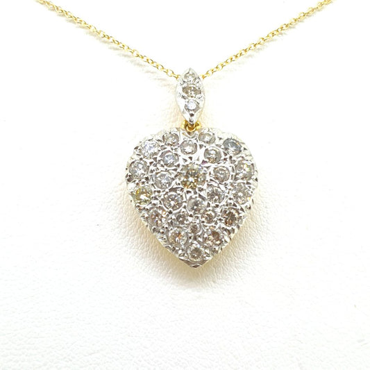 1.80ct Diamond Heart Shaped Pendant with Chain