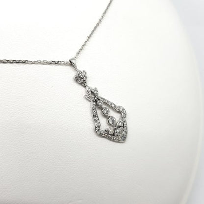 Art Deco Style Diamond Drop Pendant, 0.60 carat total
