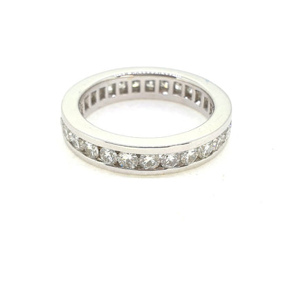 Channel Set Diamond Full Eternity Band Ring, 2 carat total
