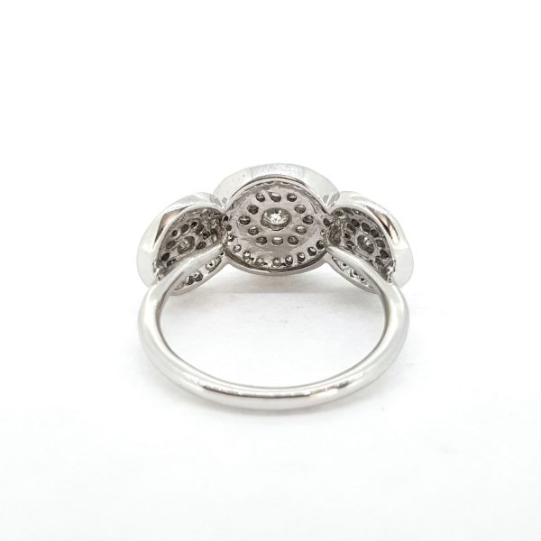 Diamond Triple Cluster Ring, 1.50 carat total