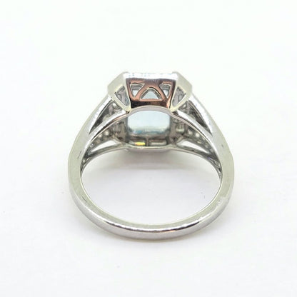 Contemporary Aquamarine and Diamond Cluster Dress Ring