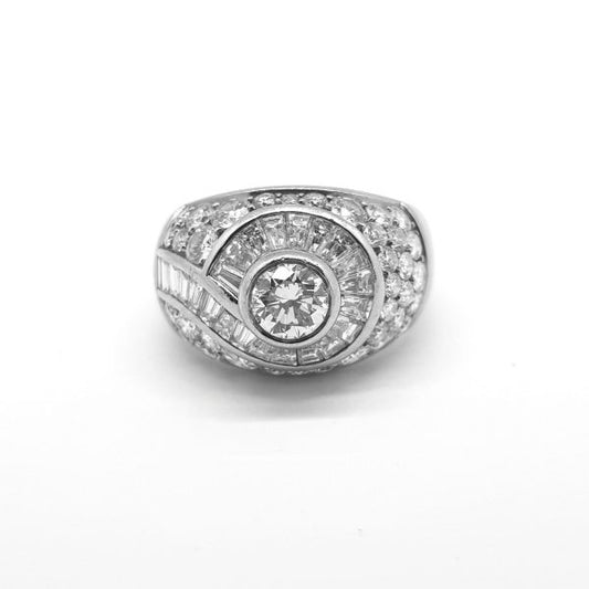 Geometric Diamond Bombe Dress Ring, 2.75 carats