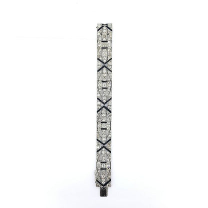 Art Deco 11ct Diamond, Onyx and Platinum Bracelet