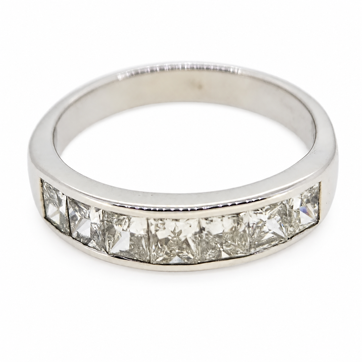 1.19cts Princess Cut Diamond Half Eternity Band Ring in 18ct White Gold
