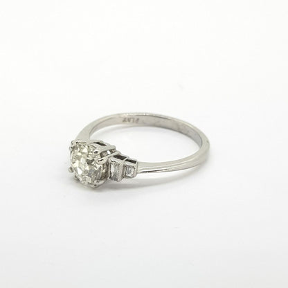 Vintage 0.91ct Old Cut Diamond Solitaire Engagement Ring in Platinum