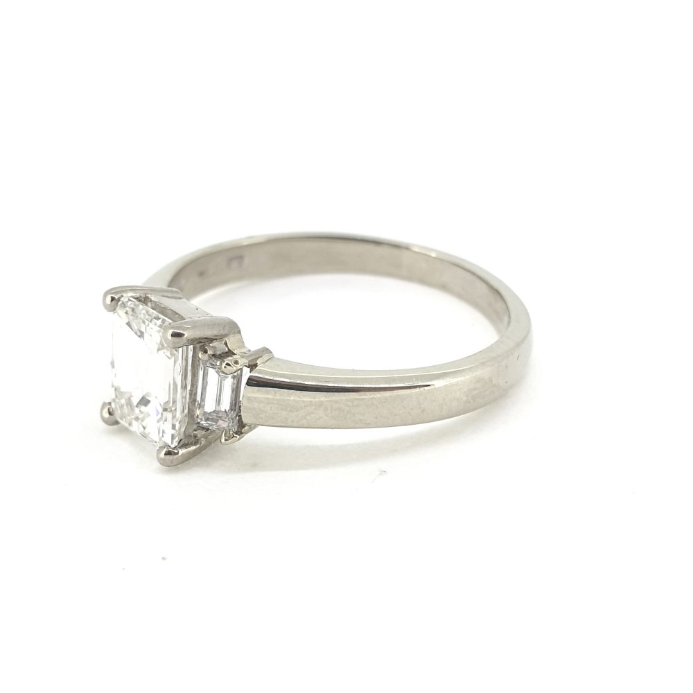 1.02ct Baguette Diamond Engagement Ring Baguette Shoulders